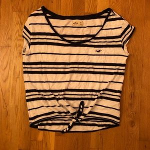 Hollister striped tee with a tie